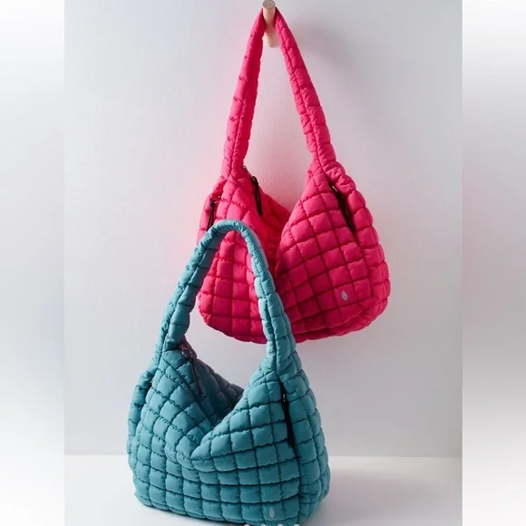 FP Movement by Free People Blue Quilted Crossbody Bag - Picture 1 of 5